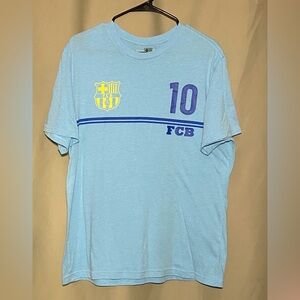 FCB Barcelona Lionel Messi #10 Jersey Kit Style Tee Shirt Men’s L 42-44